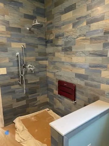 Tile shower work in progress